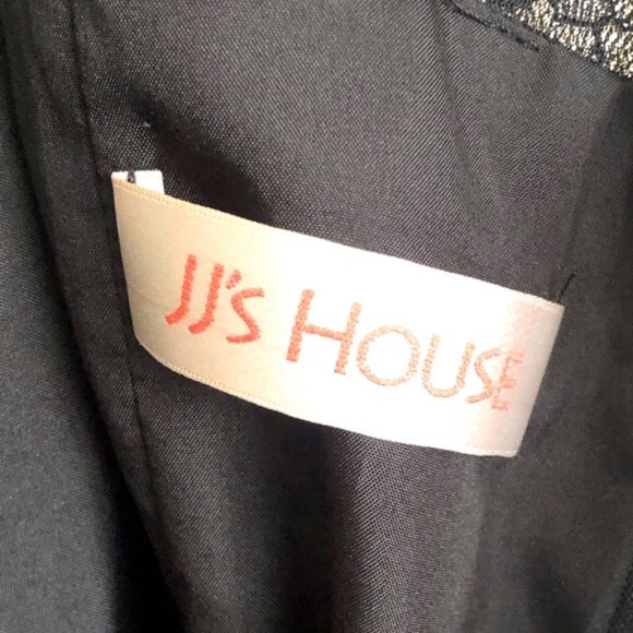 NWT JJ’s House Empire Chiffon Lace Sequin Modest Formal Dress in Black | 8 - Picture 7 of 7